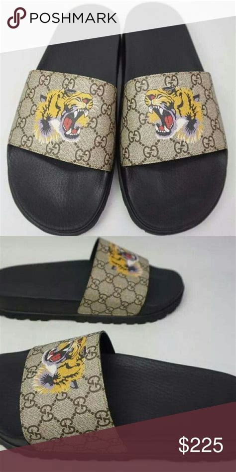 gucci sneaker with tiger|Gucci slides with tiger.